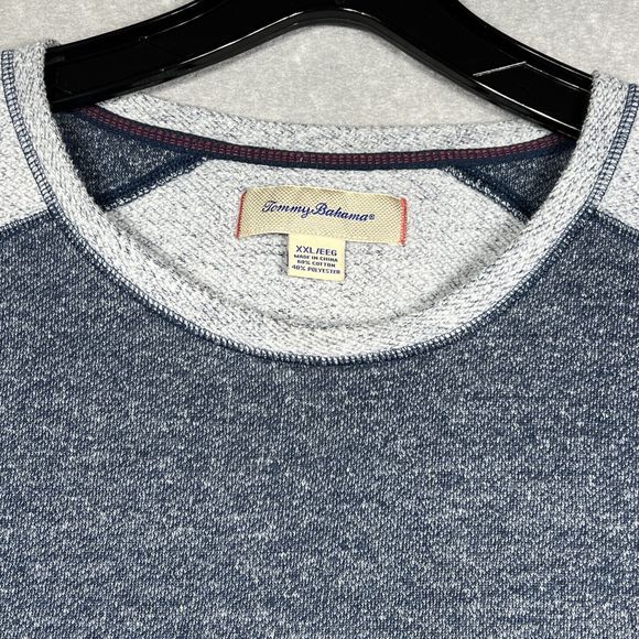 Tommy Bahama Blue Crew Neck Long Sleeve Pullover Sweatshirt Men’s XXL Flawed - Picture 3 of 16